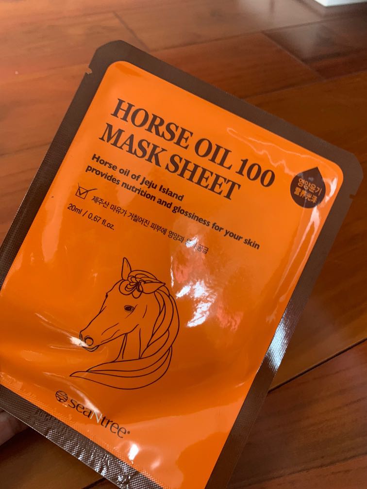 Horse Oil Face Mask from Korea, Beauty & Personal Care, Face, Face Care on Carousell
