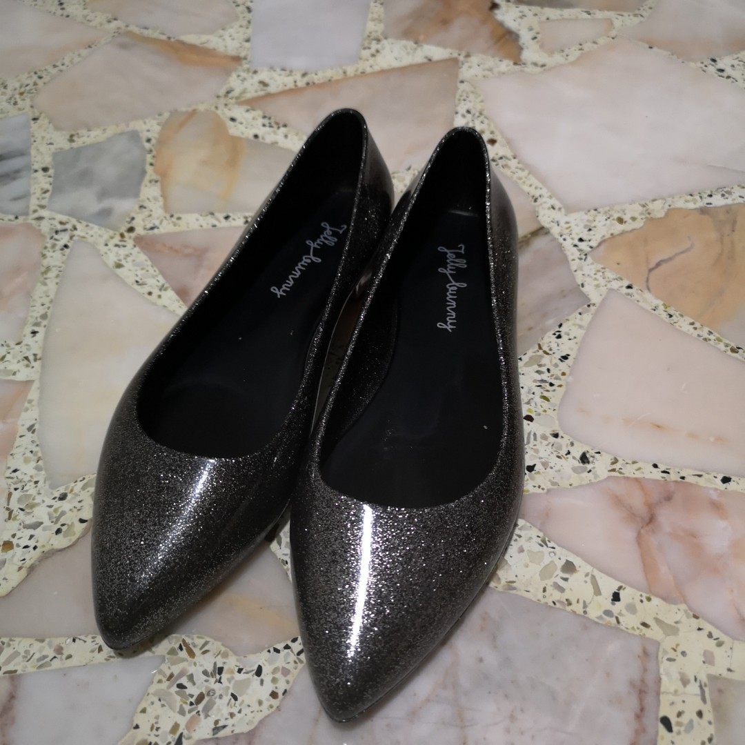 glitter jelly shoes womens