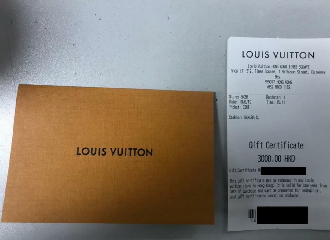 Louis Vuitton Gift Card $3,000, 女裝, 手袋及銀包, 長銀包- Carousell