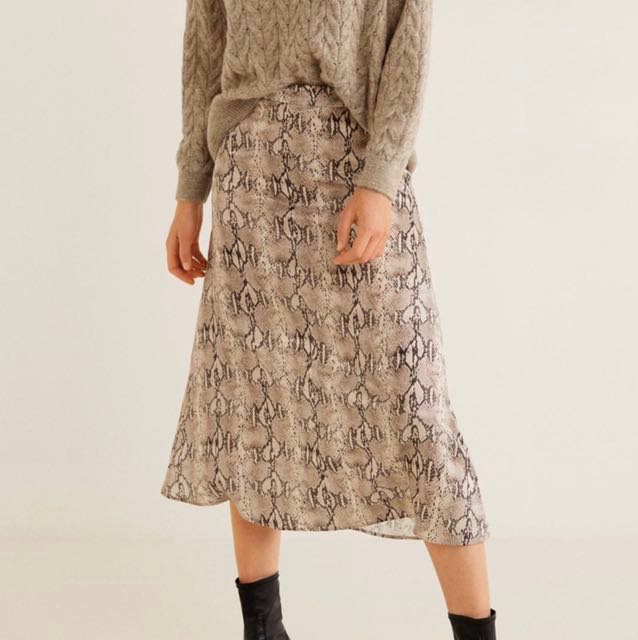 mango snake print skirt
