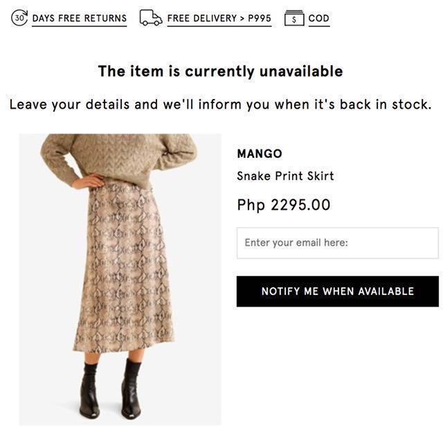 mango snake print midi skirt