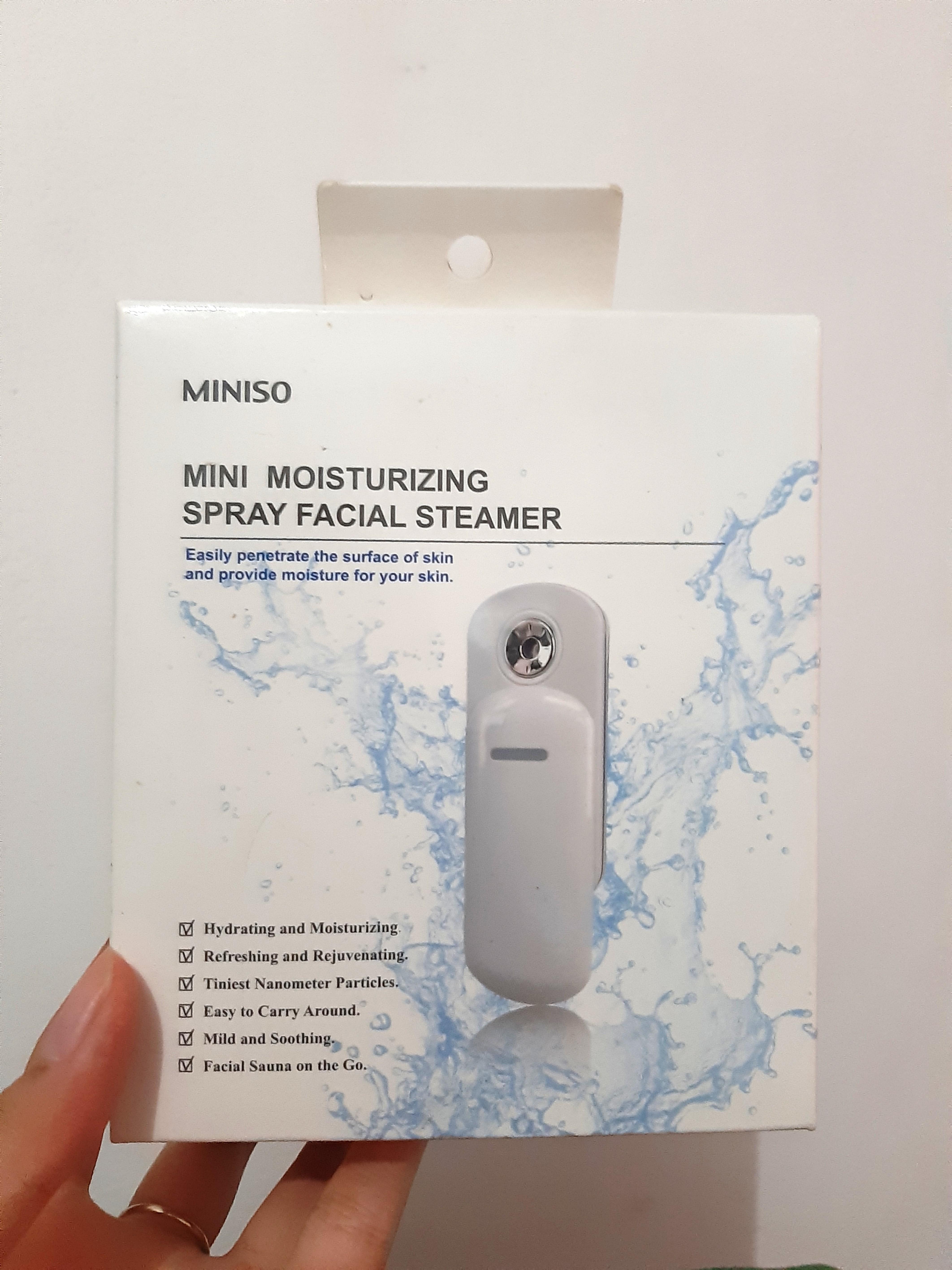 Miniso mini moisturizing spray facial steamer, Kesehatan & Kecantikan, Kulit, Sabun & Tubuh di