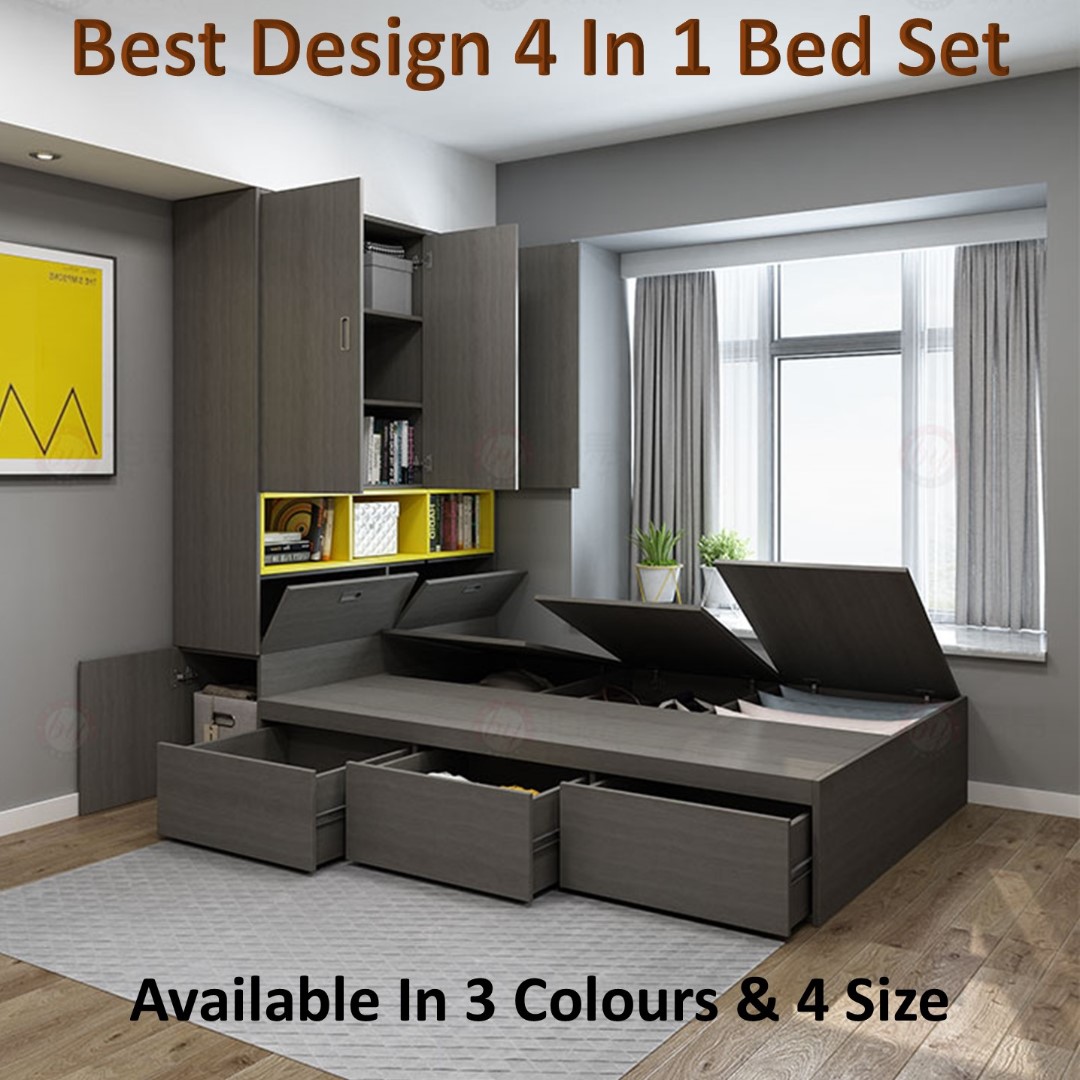 Promo Best Designer Bed Set Storage Drawer Wardrobe Bed