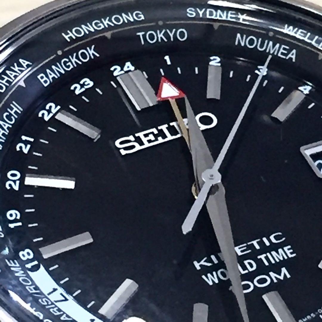 Seiko Kinetic World Time 100M SUN069, 名牌, 手錶- Carousell