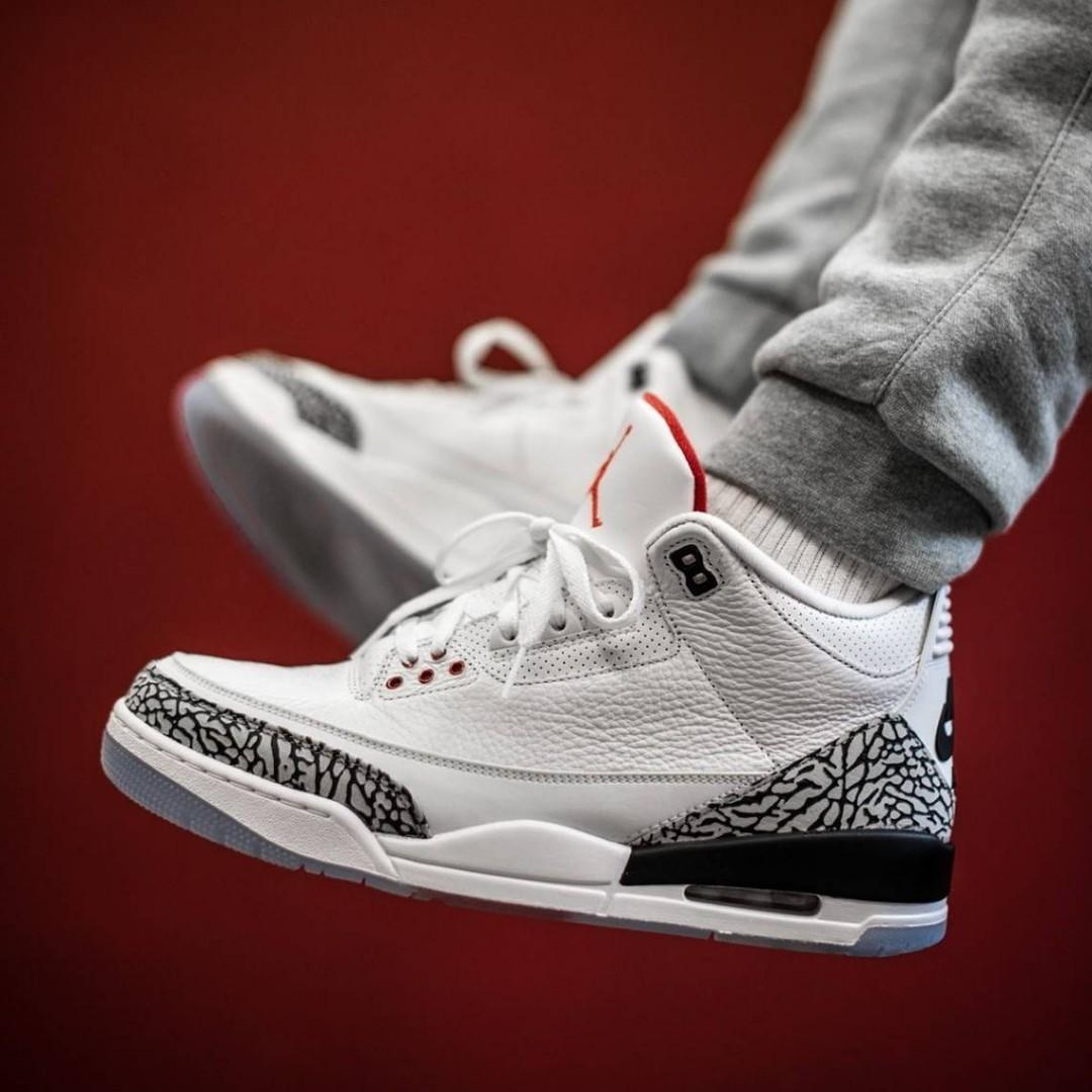 Sepatu Nike Jordan 3 White Cement Fesyen Pria Sepatu Sneakers Di Carousell