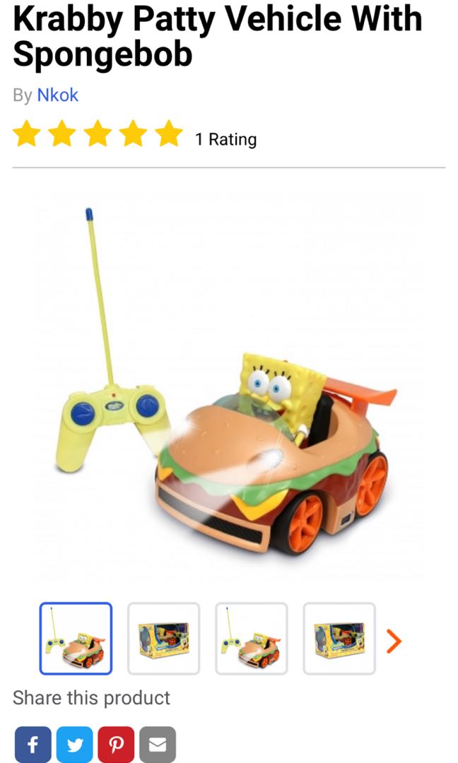 spongebob remote control car