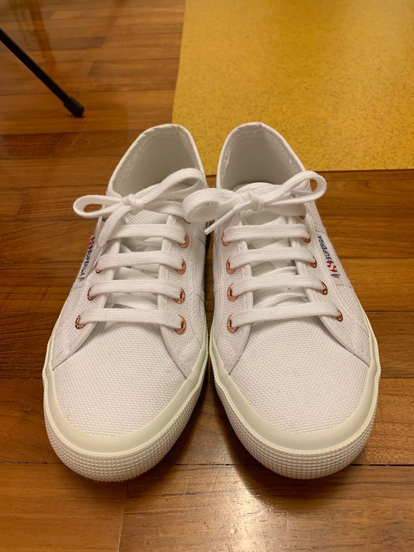 Superga classic white rose gold discount