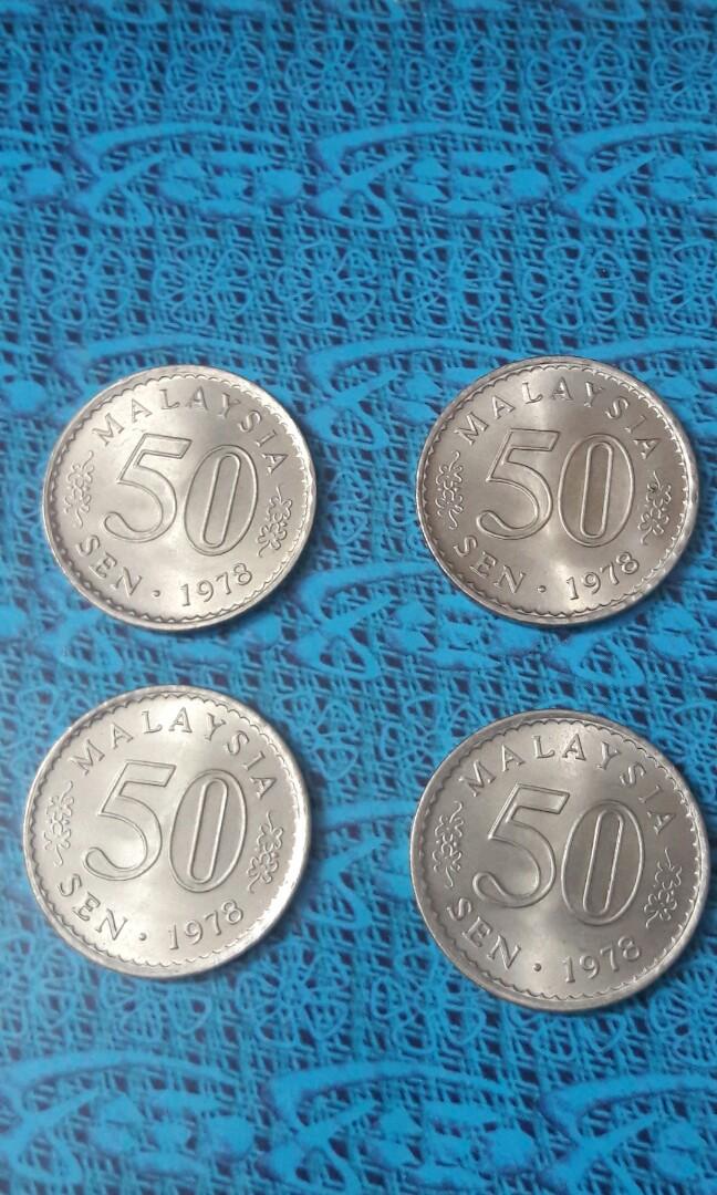 Syiling 50sen 40 Years Old 1978 X 4 Antiques Currency On Carousell