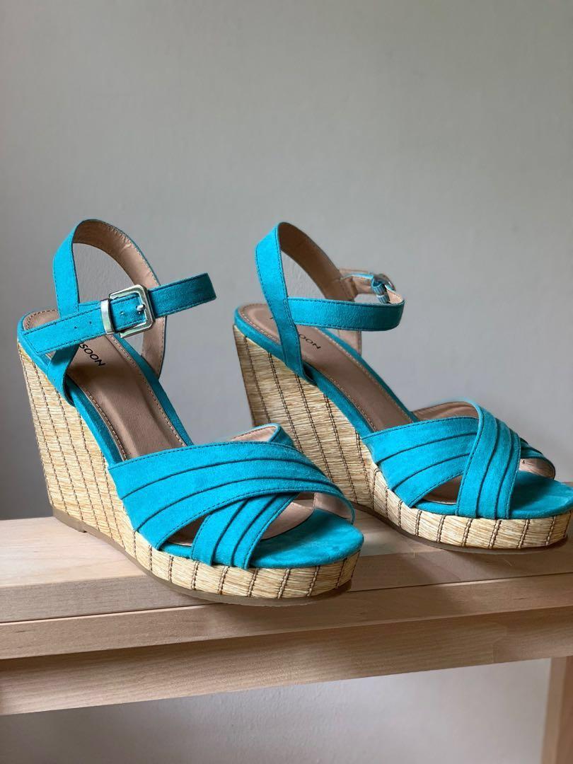 Turquoise Monsoon Wedges UK size 5 