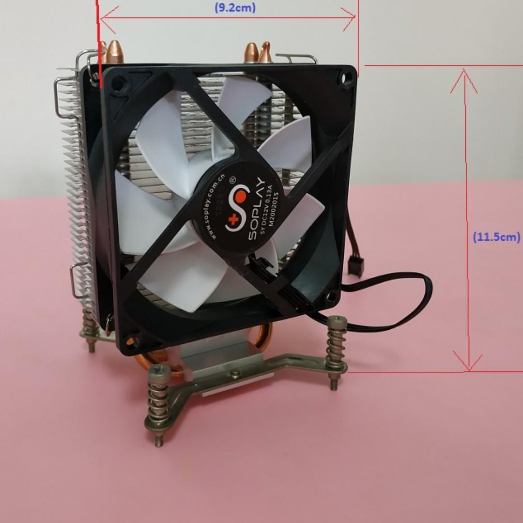 Used Brand Soplay 2x Heat Pipes Cpu Cooler Heat Sink Fan Hsf For Intel Cpu Lga Socket 1155 1156 1150 1151 Electronics Computer Parts Accessories On Carousell