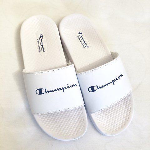 champion slides mens white