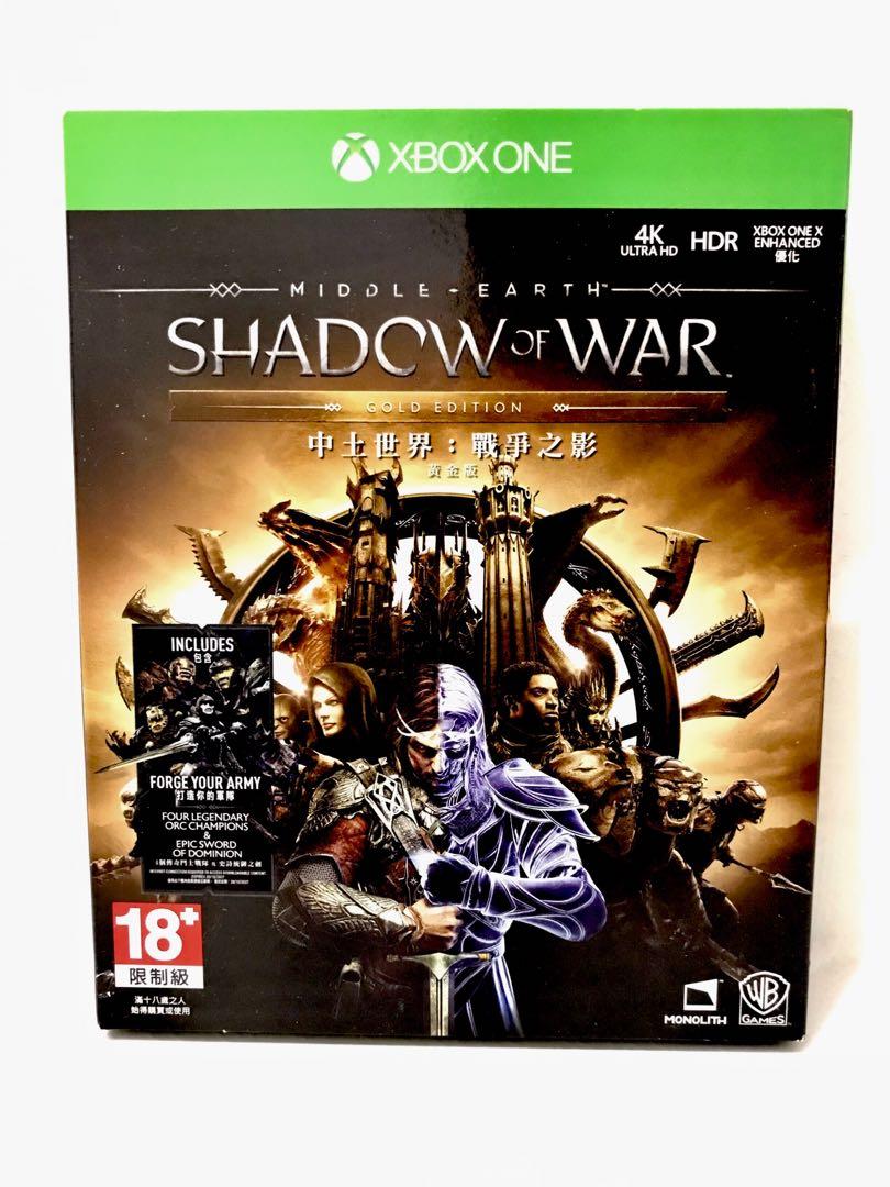 Xbox One Shadow Of War Middle Earth Toys Games Video Gaming Video Games On Carousell
