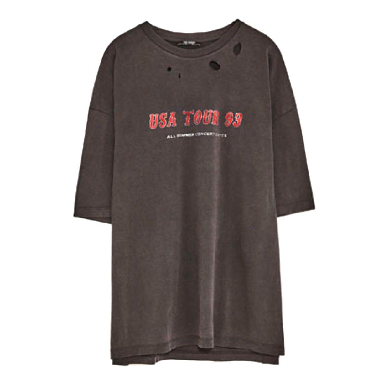 Zara USA Tour Vintage 93 Ripped T-shirt 