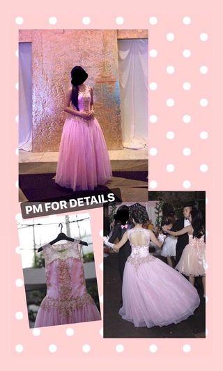 PINK/GOLD PRINCESS BALL GOWN for rent / sale