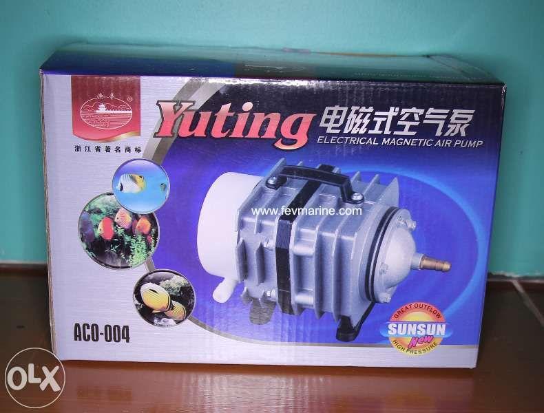 Air Pump Compressor for Aquarium or Pond (Category: Homes & Other Pet Accessories) located in Quezon City. Submitted by fevmarine (Listing ID 238458929, Image 3). Description: Air Compressor Air Pump for Aquarium or Pond Price indicated is for ACO-001 VAT ex. Source it direct from us. For use in aquariums, fish ponds, aquaculture, air supply to industrial machine & medical equipment, neon advertisement manufacturing, etc. Power 20 - 320 W Output 