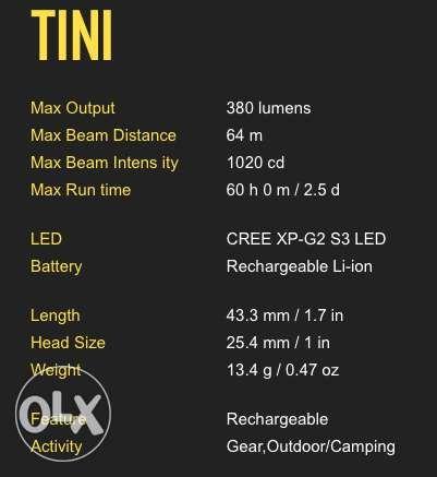 Key Chain light Nitecore TINI 380 lumens (Category: Construction Tools & Equipment) located in Manila. Submitted by itboy168 (Listing ID 238459430, Image 2). Description: - mini metallic key chain light - brand : Nitecore - model : TINI - built in 280mAh li-ion battery - micro usb charging - max output : 380 lumens - size : 25.4 x 43.3 mm - weight : 13.4g - color black available - free meet up at tutuban, binondo or sta. cruz area - additional fe