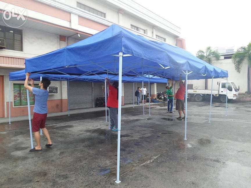 3x9m Foldable Tent Long Table Party Event Retractable Canopy Shed (Category: Hiking & Camping) located in Malabon City. Submitted by gerardyanzon (Listing ID 238459615, Image 2). Description: Foldable Tent Folding Canopy Long Table Tiangge Garage Rainproof Retractable Gazebo Roofing is made of high-grade water resistant thick polyrubber canvas material and not made of low quality coated sack. Frames & Braces are made of heavy-duty lightweight WHI