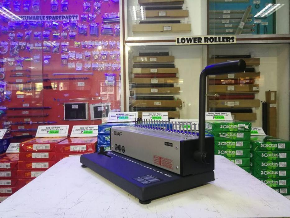 Comb binding Machine (Category: Office & Business Technology) located in Quezon City. Submitted by copieronline_katipid_trading (Listing ID 238460600, Image 2). Description: This listing is hosted on Carousell on behalf of OLX Philippines. Comb Binding Machine Available here For Inquiries or Orders You can call or text at: Contact Nos: 927-5892 to 93 / 435-3384 Globe: 0917-8399948 / Sun: 0943-7081454 / Smart: 0908-8744547 Office Hours: 9am-6pm (M