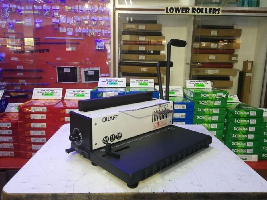 Wire Binding machine (Category: Office & Business Technology) located in Quezon City. Submitted by copieronline_katipid_trading (Listing ID 238460601, Image 2). Description: This listing is hosted on Carousell on behalf of OLX Philippines. Wire Binding Machine Available here For Inquiries or Orders You can call or text at: Contact Nos: 927-5892 to 93 / 435-3384 Globe: 0917-8399948 / Sun: 0943-7081454 / Smart: 0908-8744547 Office Hours: 9am-6pm (M