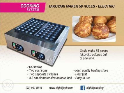 Electric Takoyaki Maker 56 Holes Takoyaki Machine