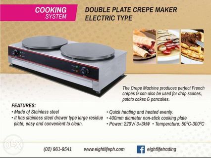 Double Plate Electric Crepe Maker