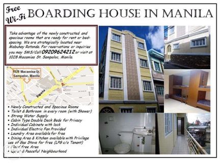 Dorm Dormitory Boarding House Bed Space Room for Rent Sampaloc Manila 