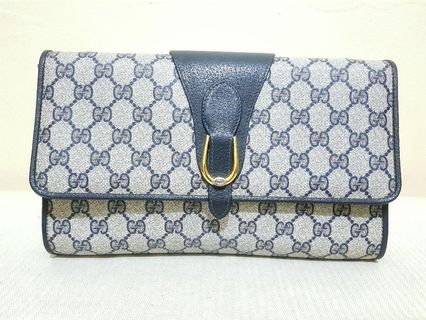 Authentic Gucci Vintage GG Sapphire Convertible Clutch Shoulder Bag