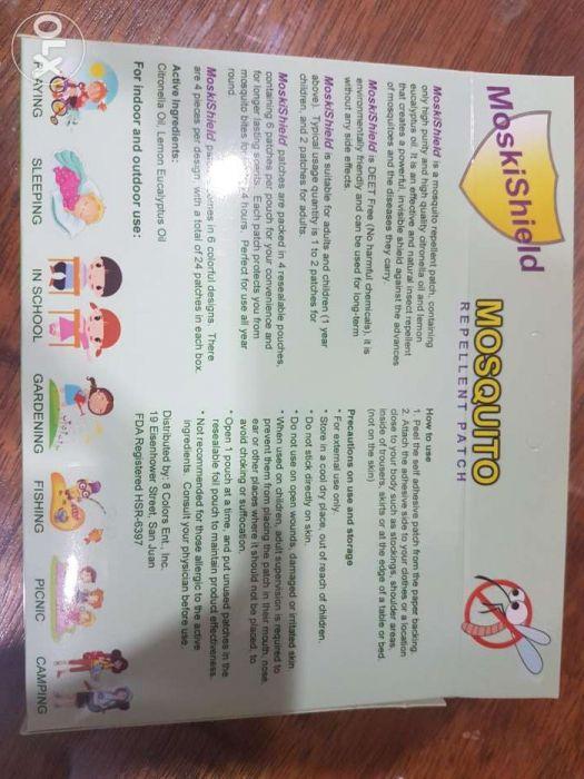 Moskishield mosquito repellant patch (Category: Insect Repellents) located in San Juan City. Submitted by topseller3288 (Listing ID 238494075, Image 3). Description: This listing is hosted on Carousell on behalf of OLX Philippines. Protect yourself and your love ones against Dengue, zika and japanese encephalitis with Moskishield mosquito repellant patch. It contains high quality of citronella and lemon eucalyptus oil. Both are effective in repel