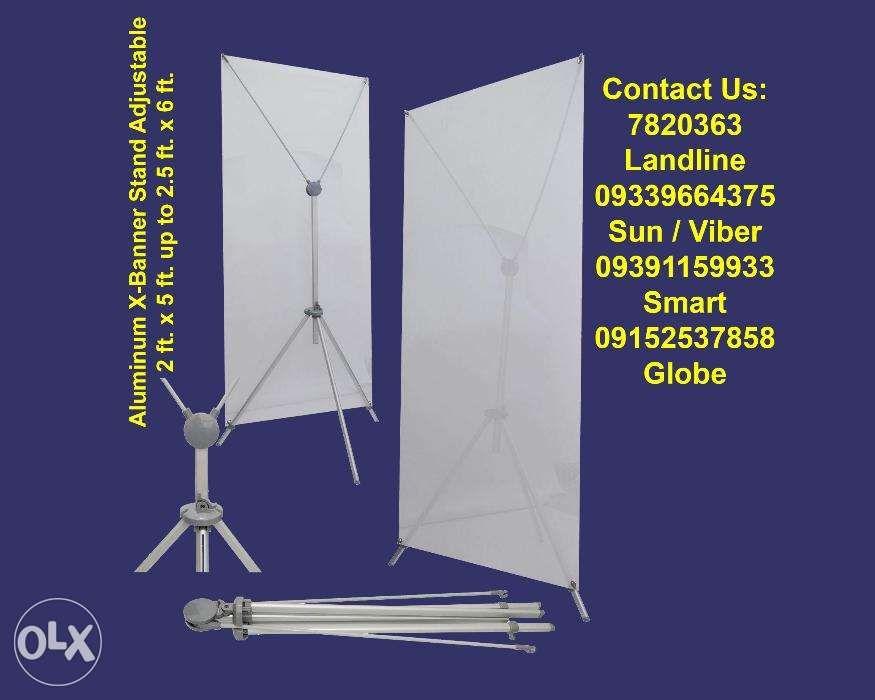 X Banner Stand Adjustable Tarpaulin Standee Tripod XStand, Furniture ...