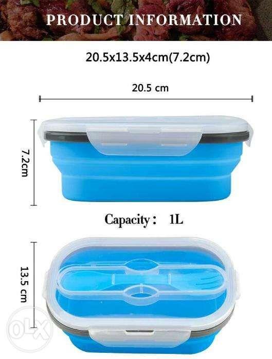 Collapsible Silicone Lunch Box with Spork 1 Liter (Category: Storage Boxes & Baskets) located in Cavite. Submitted by herorganicbeauty (Listing ID 238504604, Image 2). Description: Say NO to Plastic! AVOID SINGLE-USE PLASTIC PRODUCTS! Product Descriptions: Eco Friendly: a wonder reusable lunch box environmentally friendly that helps you avoid lots of unnecessary plastic waste from using disposable plastic, paper or styro boxes. Save money with th