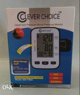 Clever Choice Digital BP Blood Pressure Monitor SDI1786A