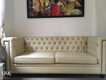 Chair table Chesterfield sofa for sale sala set couch quality leather