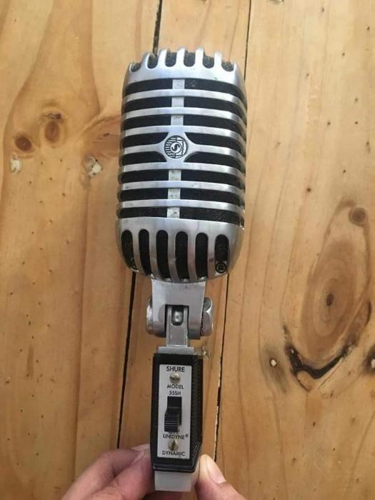 Vintage Microphone Elvis Mic Shure S55H (Category: TV Consoles) located in Manila. Submitted by robert.smith (Listing ID 238518248, Image 2). Description: working 1969-72 Vintage Mic Shure S55H Elvis Microphone with display Mic stand 10k firm welcome rotonda espana queson ave area.