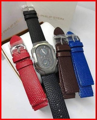 ORIGINAL Philip Stein Watch Large Signature Dual Time Swiss Made