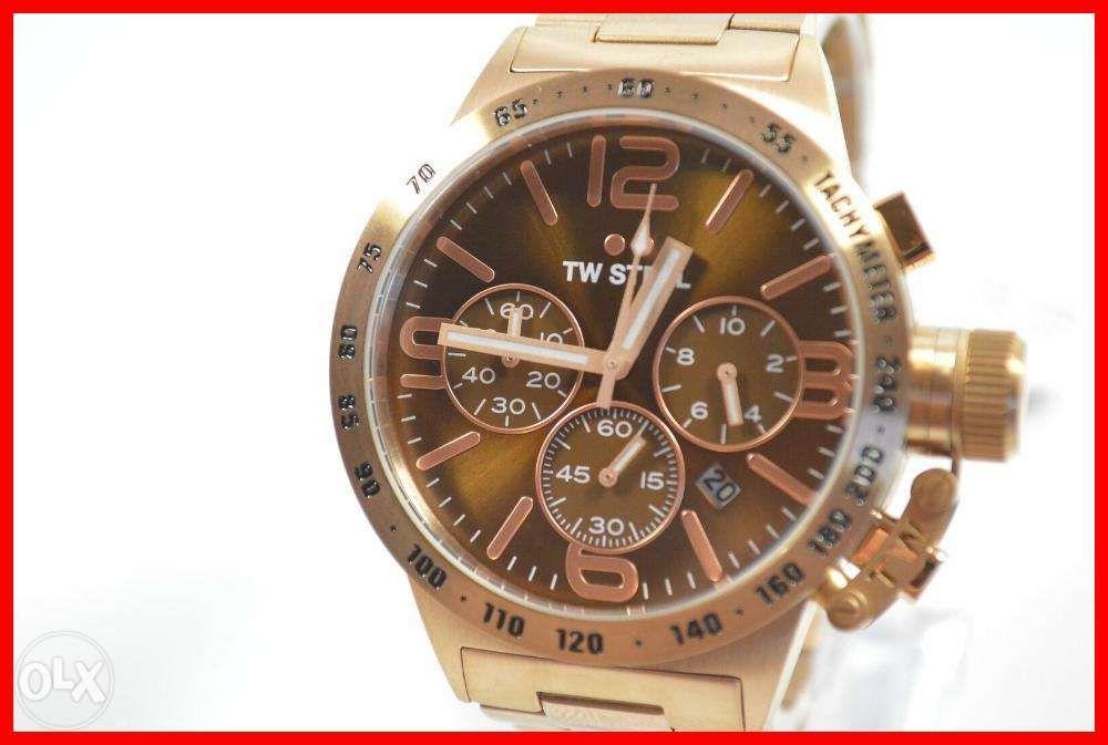 ORIGINAL TW Steel Canteen Brown Dial Rose Gold Bracelet Mens Watch