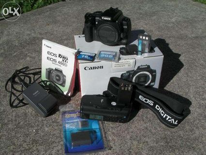 Canon EOS 400D with Battery grip Charger Battery etc