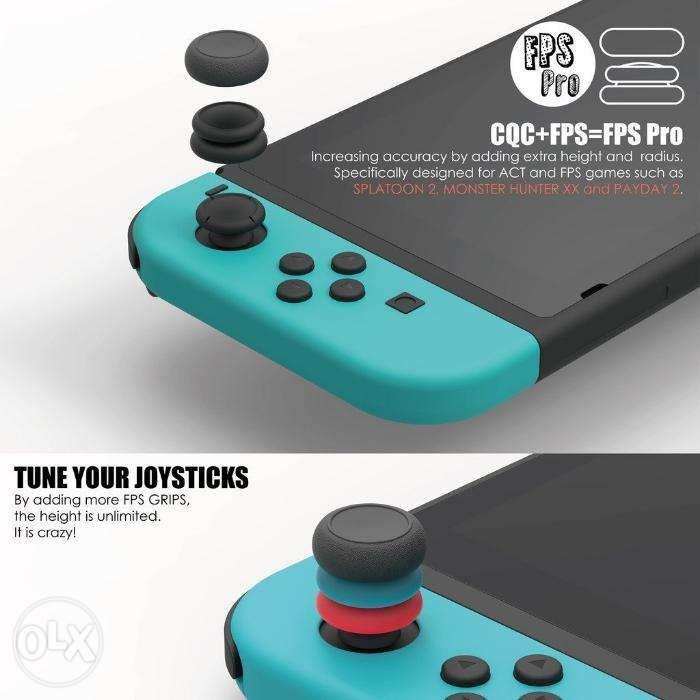 Skull and Co Thumb Grips Set for Nintendo Switch JoyCon Controller (Category: Controllers) located in Manila. Submitted by techsmartph (Listing ID 238525474, Image 3). Description: Black Red/Blue Pink/Green Mario Red -PATENTED DESIGN: Specifically designed for Nintendo Switch Joy-Con Stick (NOT for Pro Controller) -A Set of 3 different pairs: 2*SKIN GRIP, 2* CQC ELITE, 2*FPS MASTER. -PROTECTION: Prevent the original joystick caps from corrosion a