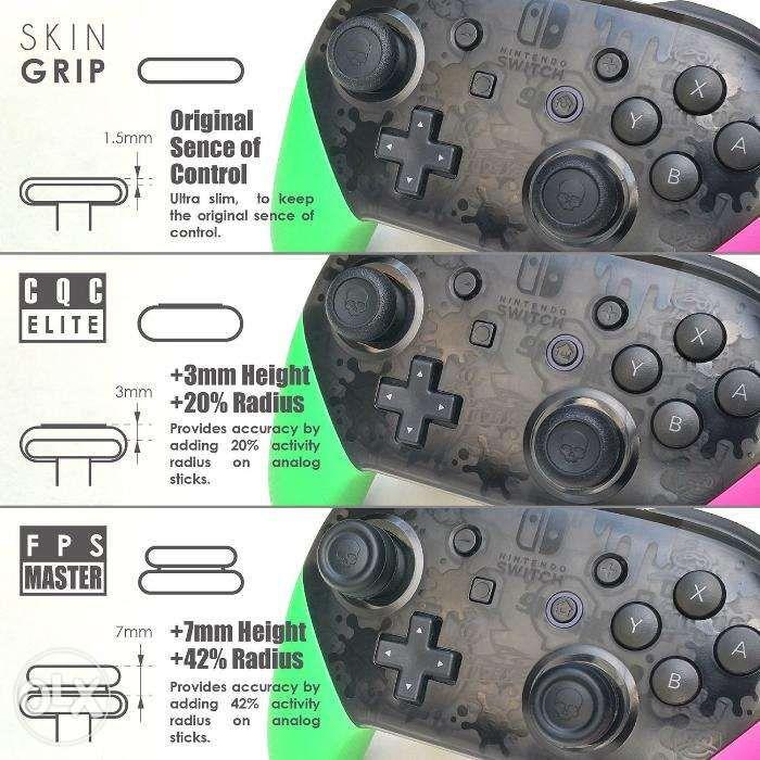 Skull and Co Skin Thumb Grip Set Switch Pro Controller and PS4 / PS5 (Category: Controllers) located in Manila. Submitted by techsmartph (Listing ID 238525621, Image 3). Description: Black Red/Blue Pink/Green Mario Red -PATENTED DESIGN: Specifically design for Nintendo Switch Pro Controller and PS4 Controller -A Set of 3 different pairs: 2*SKIN GRIP, 2* CQC ELITE, 2*FPS MASTER -PROTECTION: Prevent original joystick caps from corrosion and spallin