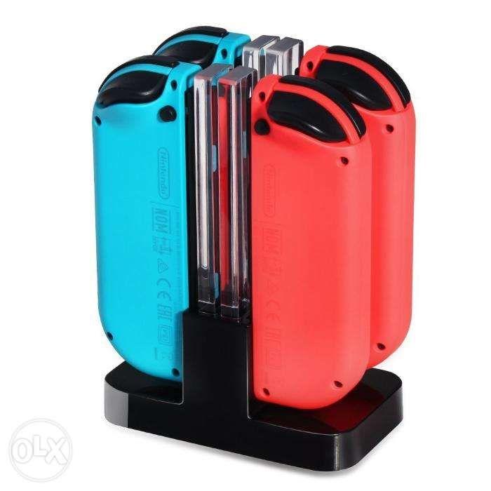 DOBE Joycon Controller Charging Dock Station for Nintendo Switch (Category: Nintendo) located in Manila. Submitted by techsmartph (Listing ID 238525790, Image 2). Description: -Perfessionally Designed - This Stand is designed to charge the Nintendo Switch Joy cons, with four charging docks. -Fashionally Designed- Piano black surface treatment, four color changeable square column as the charging indicator, increase the purple color of products -Wi