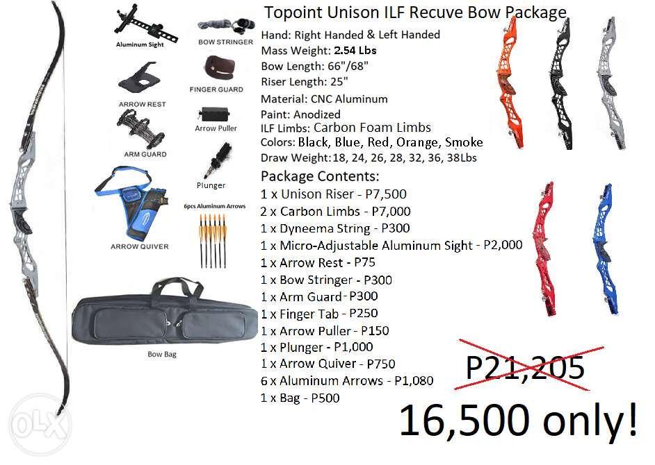 Archery Topoint Unison Recurve Bow Package, Sports Equipment, Sports