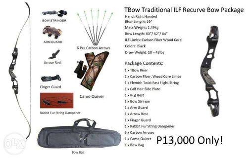 Archery TBow Traditional ILF Recurve bow package