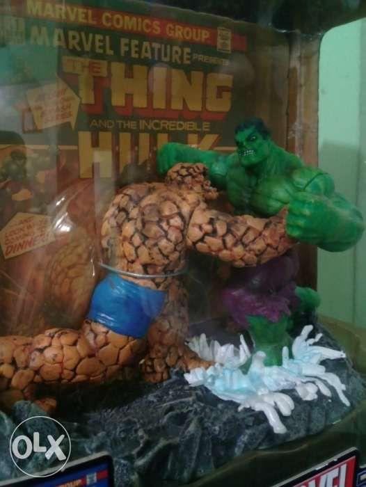 Masterworks The Hulk vs The Thing Marvel Legends w FREE Comic Book (Category: Figurines & Statues) located in Imus. Submitted by mnxtoyhouse (Listing ID 238534685, Image 3). Description: Marvel Masterworks - The Hulk vs The Thing (Marvel Legends) Comes with Diorama and FREE Comic Book PRICE: P1.8K BRAND: ToyBiz CONDITION: Back In Box (BIB), Slightly damaged box but figures are in Very Fine conditon SIZE: The Hulk is 4.5 inches tall; The Thing is 