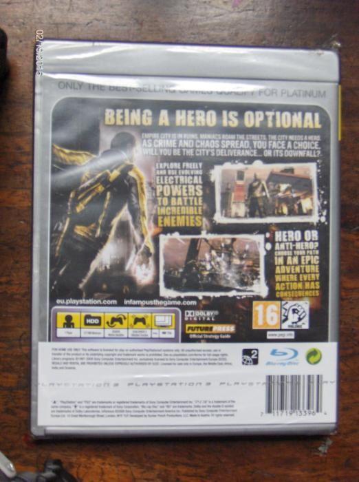 Sony PS3 Game inFAMOUS Platinum (Category: PlayStation) located in Antipolo. Submitted by irajstuff (Listing ID 238541226, Image 2). Description: SEALED AND NEVER OPENED Complete with case and manual Cole, an everyday guy, sets out to deliver a package in the downtown area of Empire City. Present at the scene of a devastating explosion that rocks Empire City, he barely manages to survive the event. As riots erupt in the aftermath, the city collap