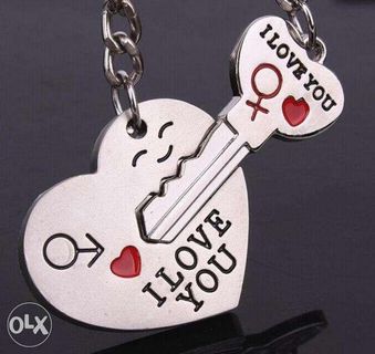 Couple I LOVE YOU Letter Heart Key Ring Keychain