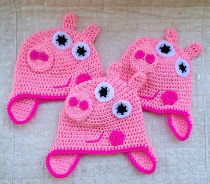peppa pig crochet hat