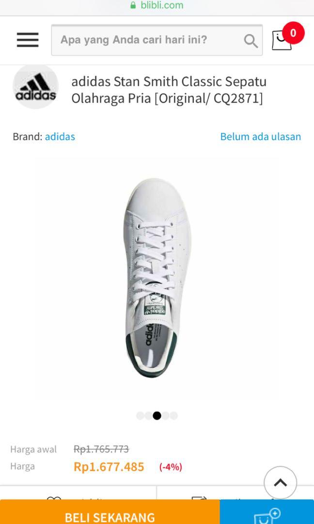 Adidas Stan Smith Size 42 Fesyen Pria Sepatu Sneakers Di Carousell