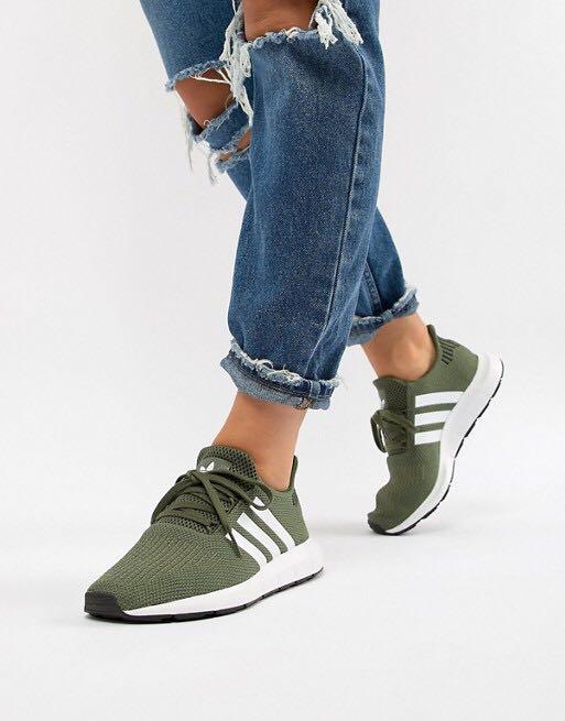 olive green adidas swift run