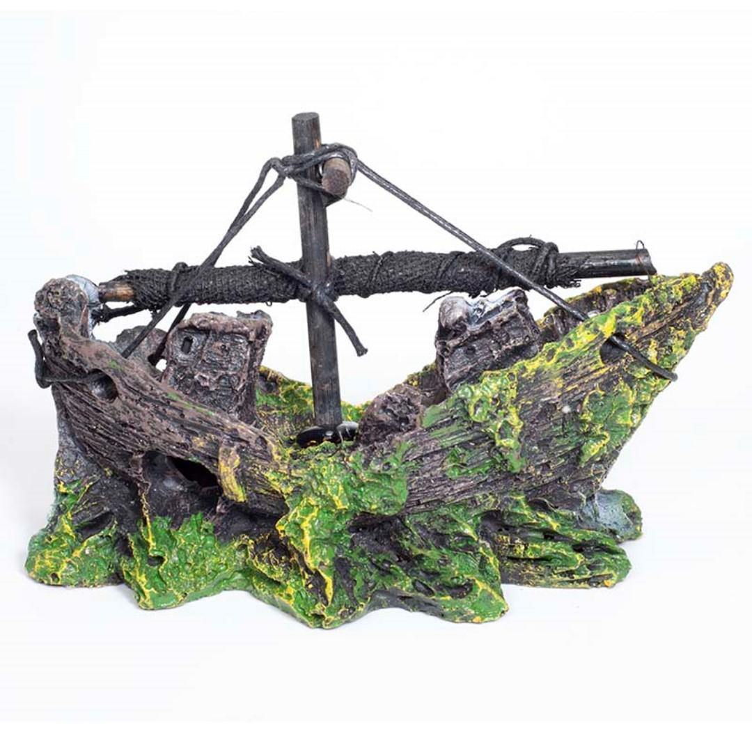 Aquarium Decoratios Hideout Cave Shipwreck Pirate Ship Fishing Boat