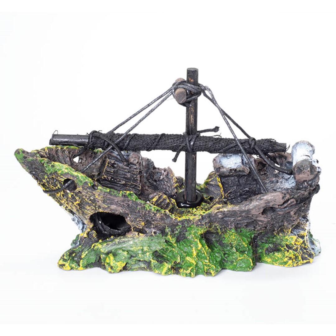 Aquarium Decoratios Hideout Cave Shipwreck Pirate Ship Fishing Boat
