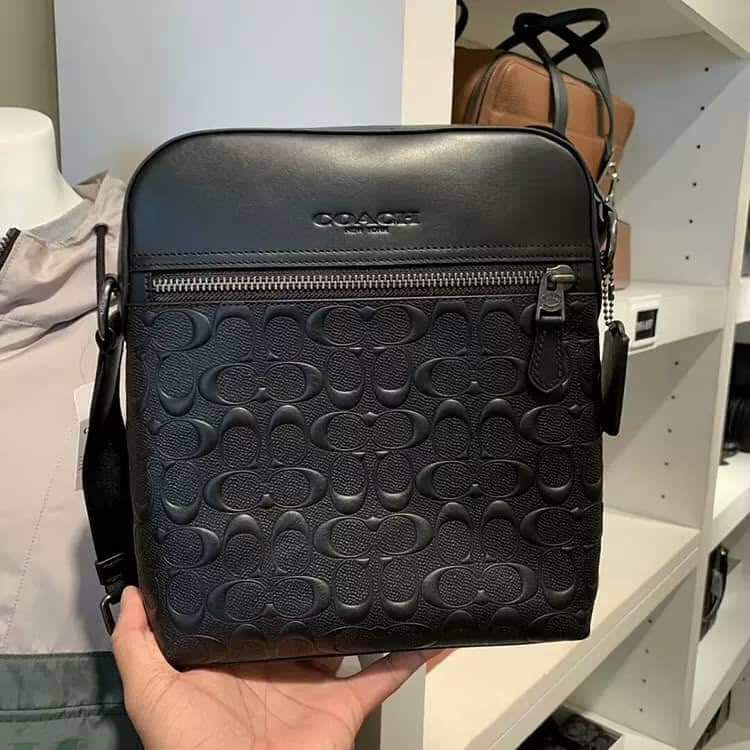 Coach houston flight bag in signature leather on sale